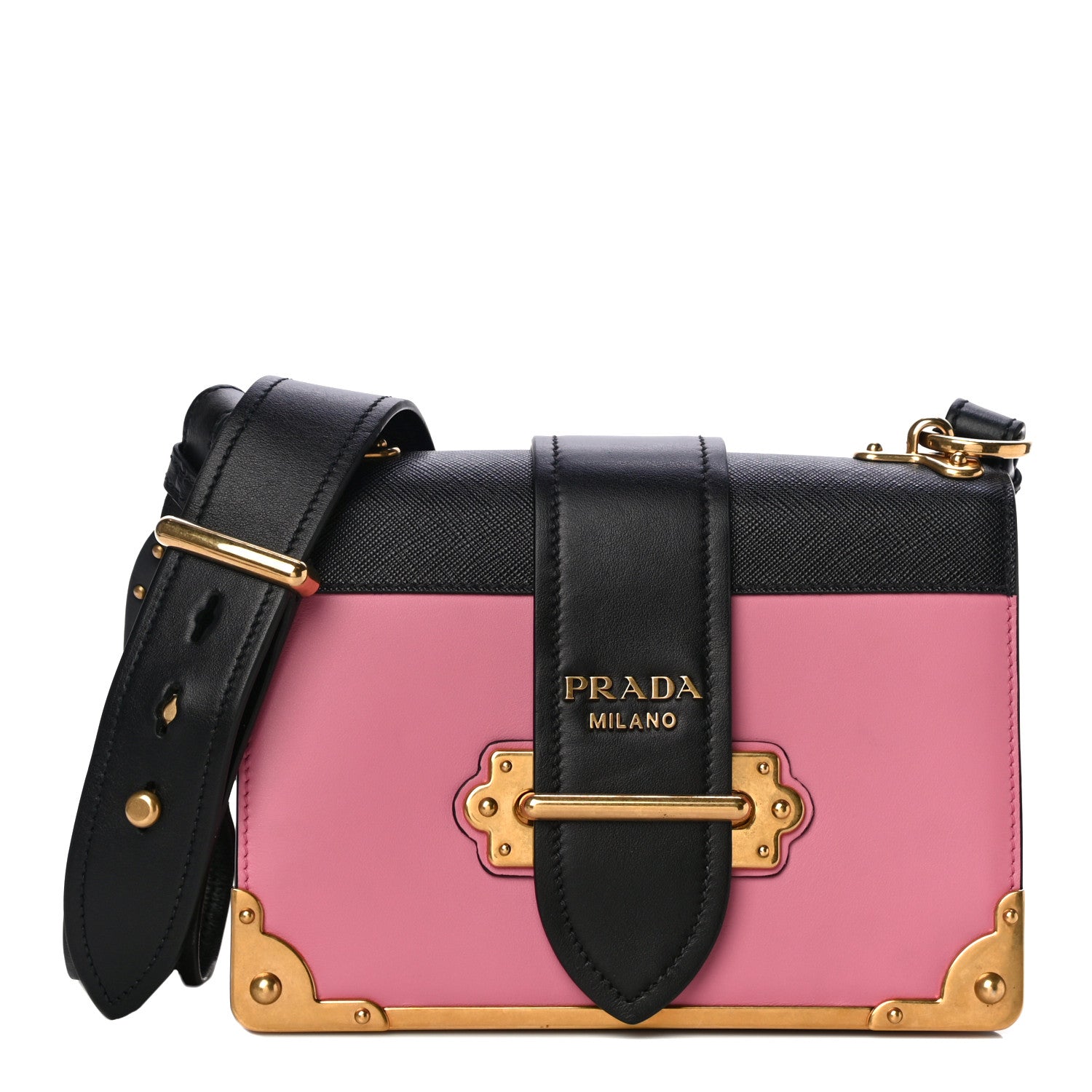 Prada City Calf Saffiano Cahier Bag Fuxia Black 1 of 8