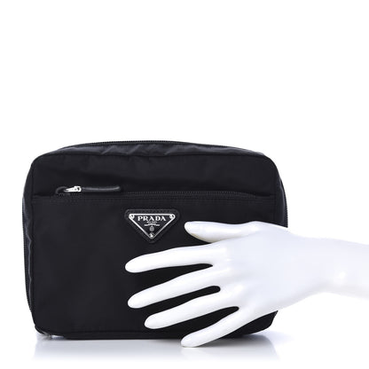Prada Tessuto Nylon Saffiano Necessaaire Pouch Black 2 of 11