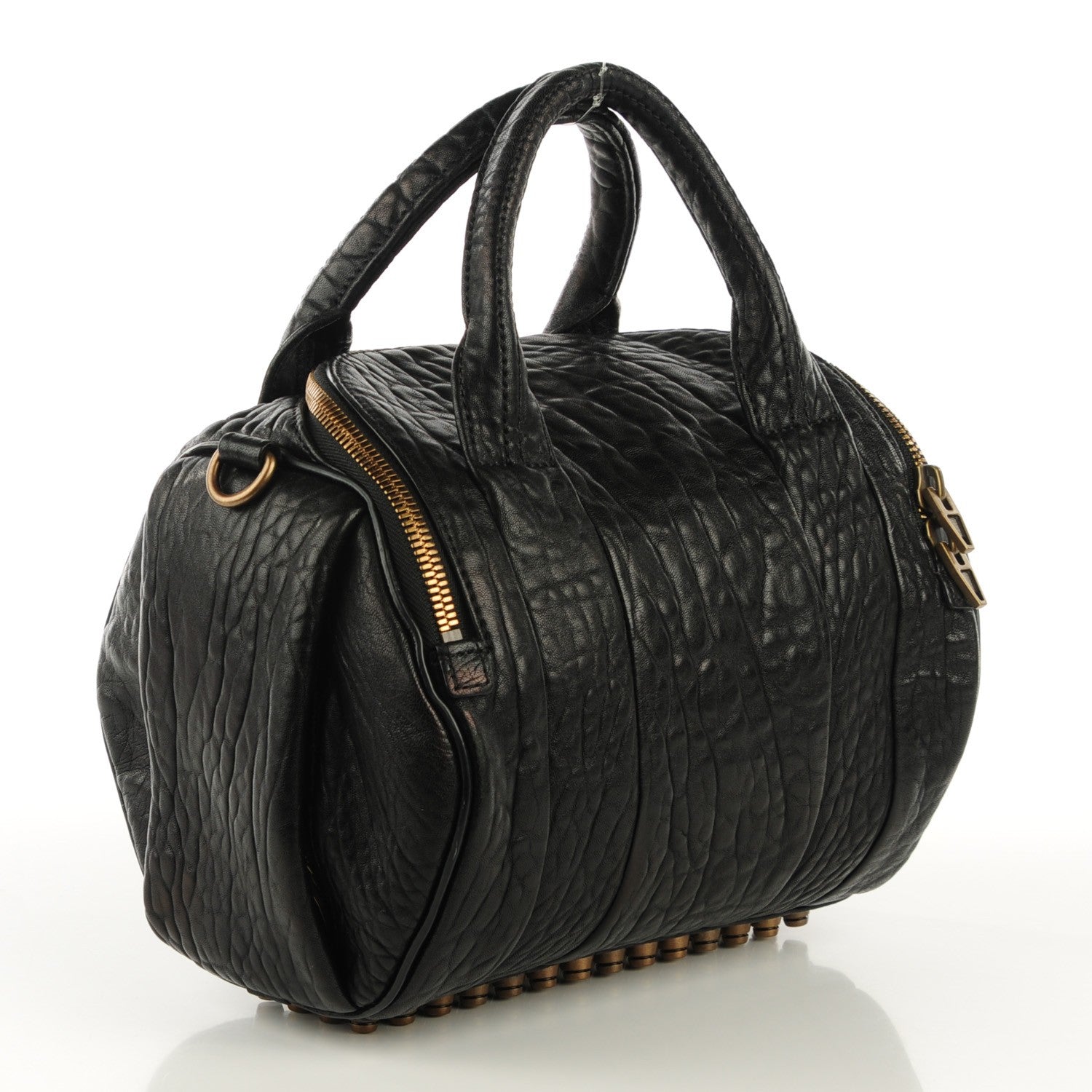 Alexander Wang Pebbled Lambskin Rockie Black Antique Brass Hardware 3 of 7