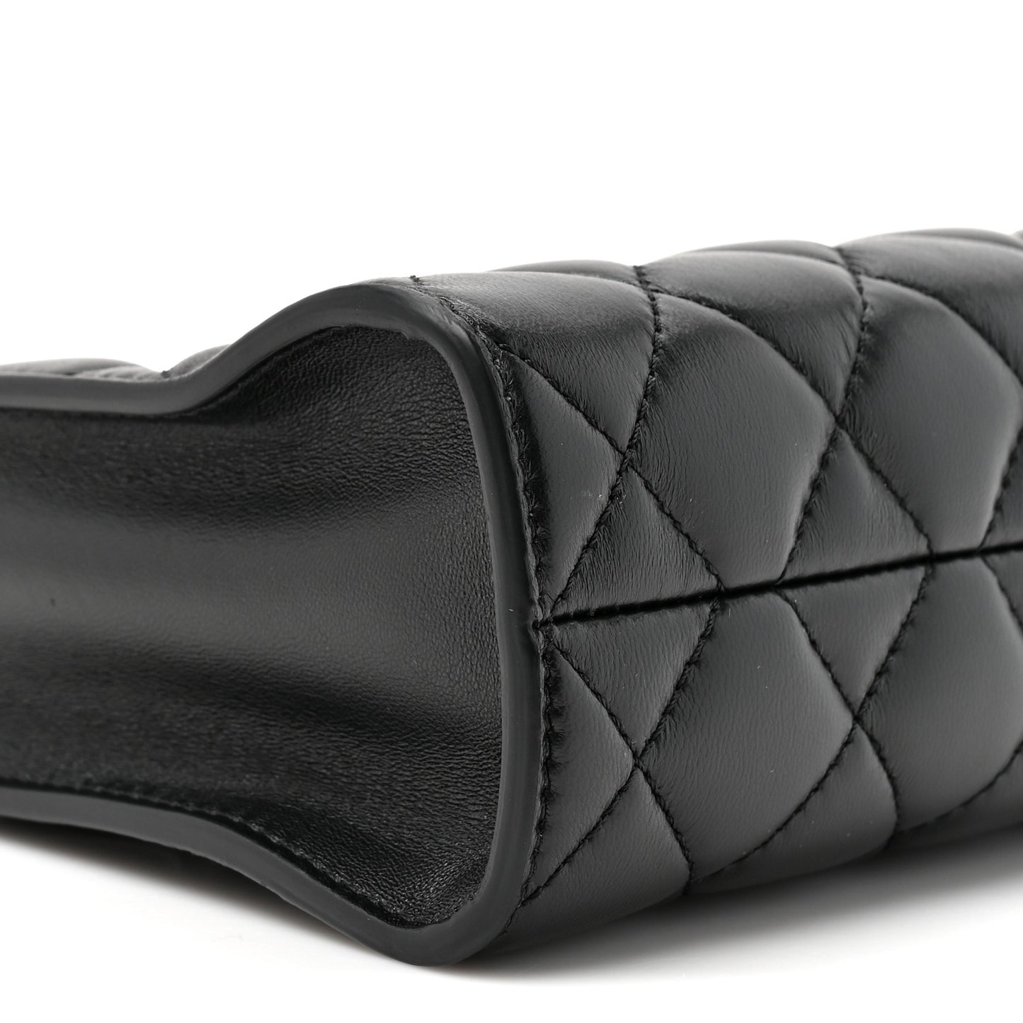 Lambskin Quilted CC Hobo Bag Black