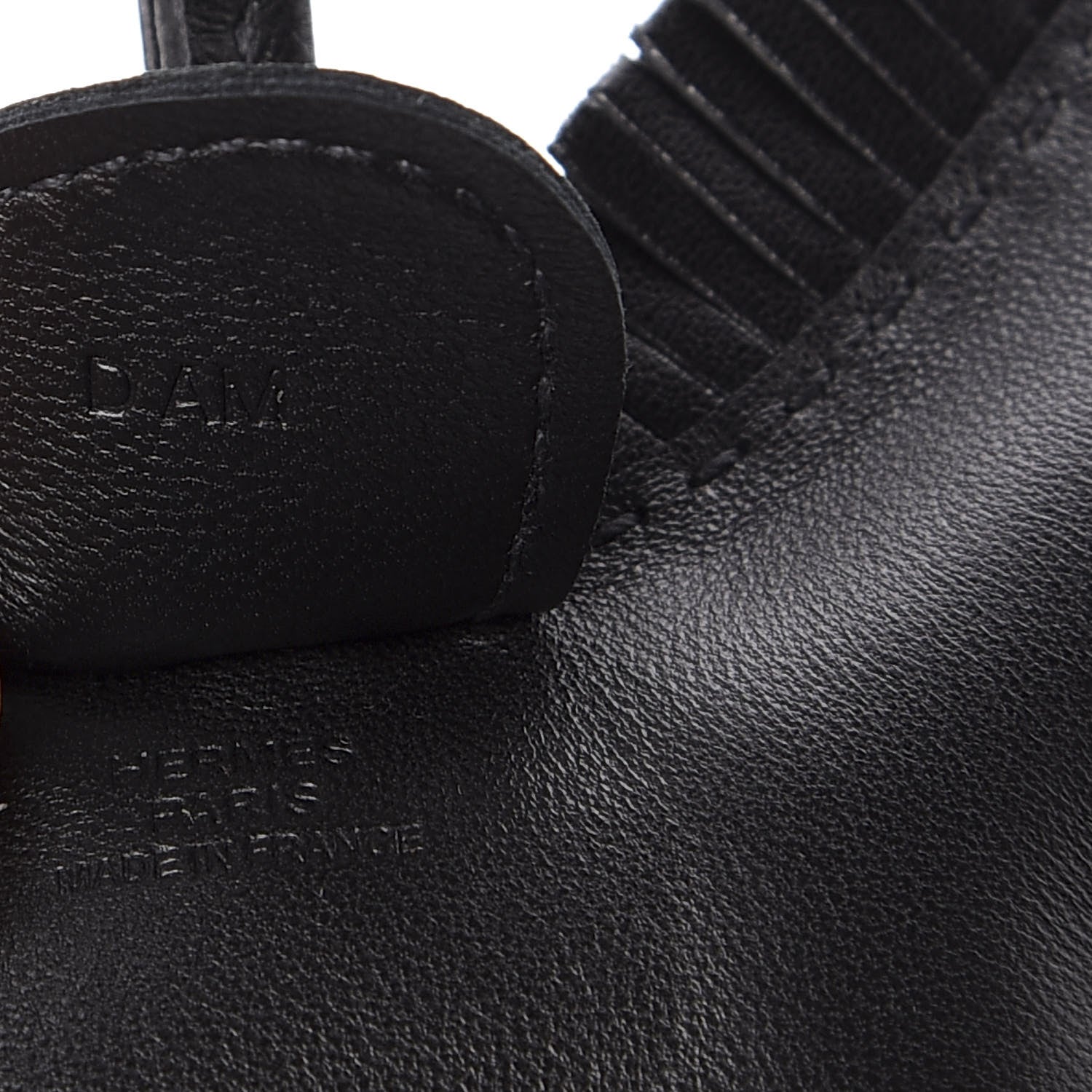 Hermes Milo Lambskin Grigri Rodeo Horse Bag Charm MM So Black 3 of 5