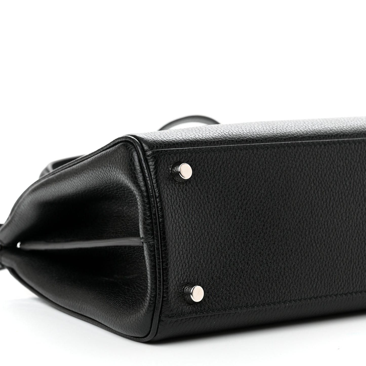 Grainy Calfskin Small Zumi Top Handle Bag Black