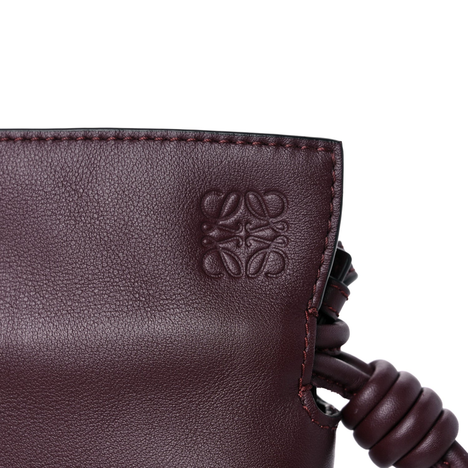 Loewe Calfskin Mini Flamenco Knot Clutch Prune 9 of 9