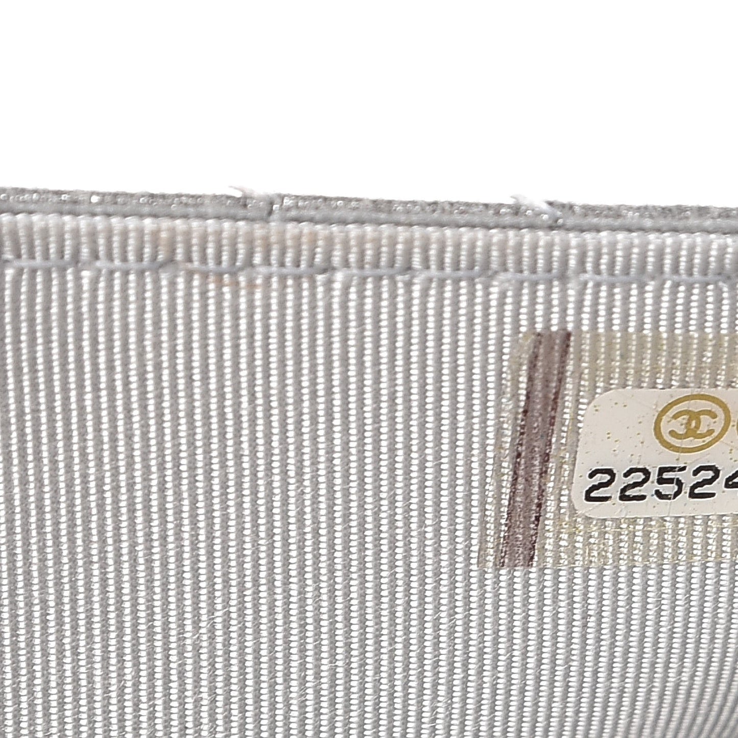 Metallic Lambskin Chevron Wallet On Chain WOC Silver