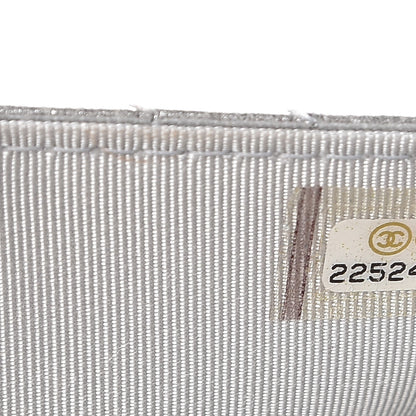 Chanel Metallic Lambskin Chevron Wallet On Chain WOC Silver 8 of 13