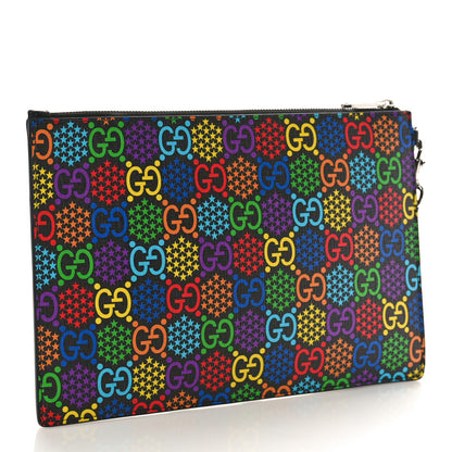 Gucci GG Supreme Monogram Psychedelic Zip Wristlet Pouch Black Multicolor 3 of 8
