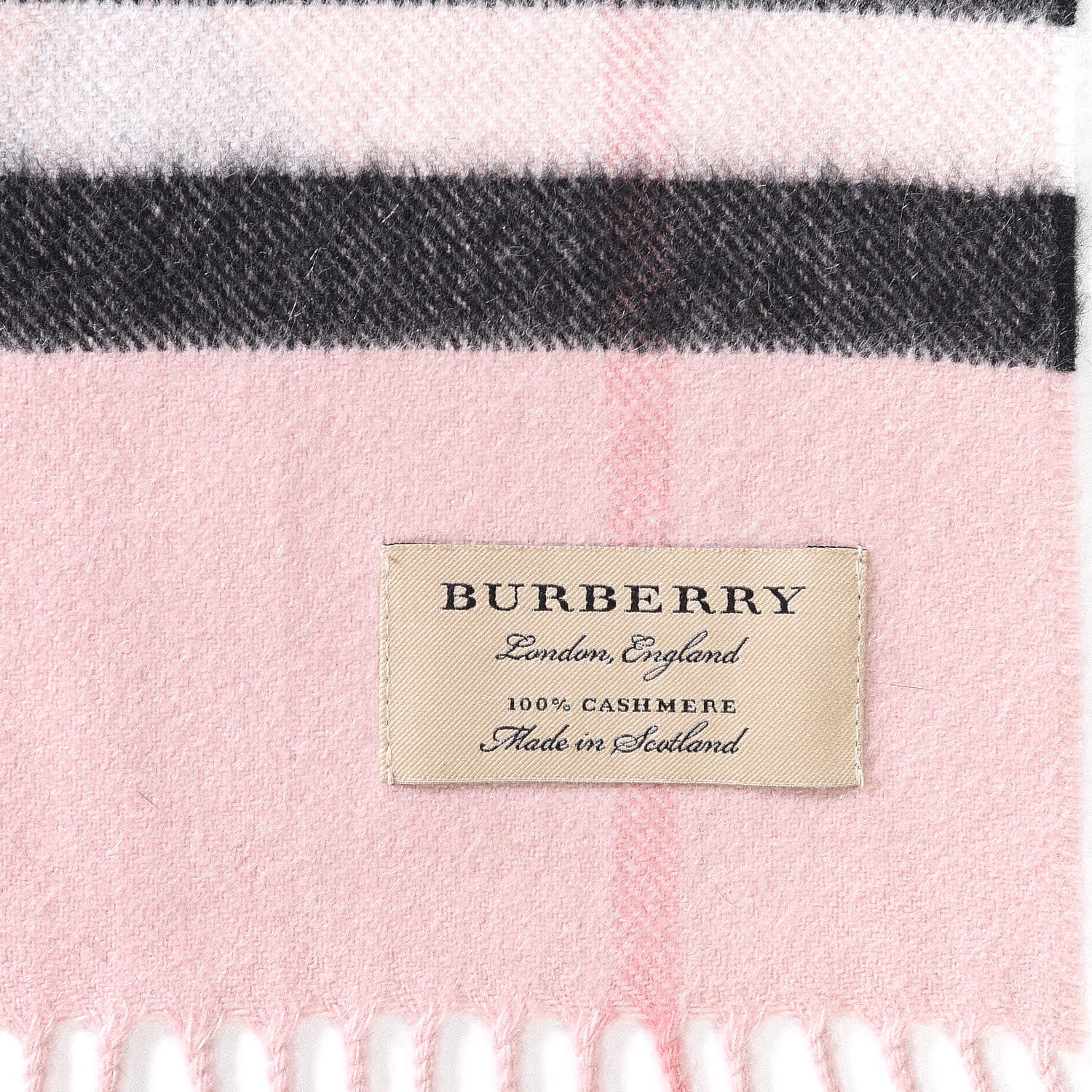 Burberry Cashmere Giant Heart Fringe Scarf Pink 5 of 6