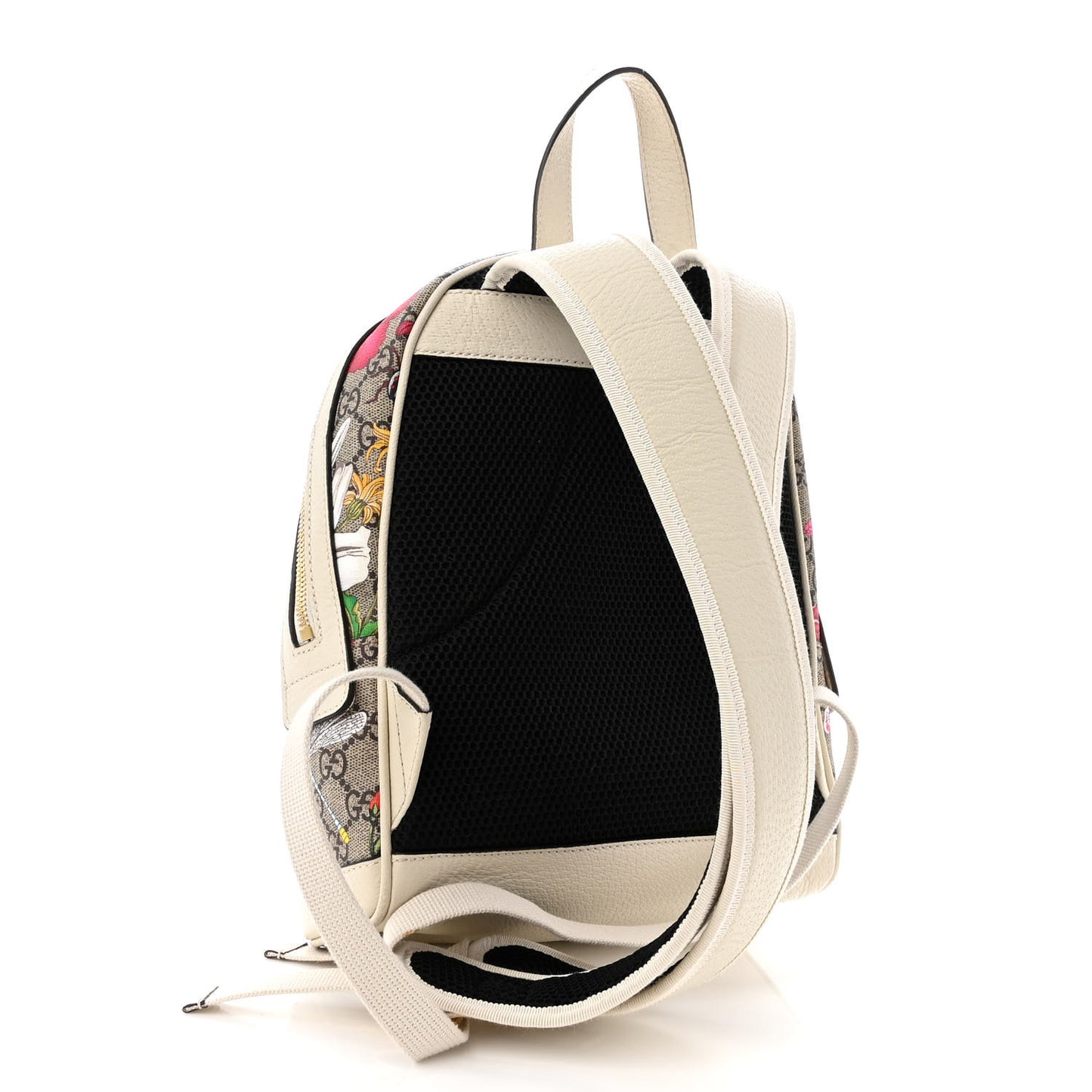 GG Supreme Monogram Flora Web Small Ophidia Day Backpack White