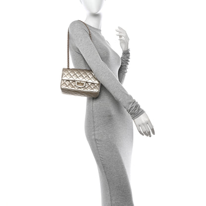 Chanel Metallic Aged Calfskin Quilted 2.55 Reissue Mini Flap Light Gold 2 of 11