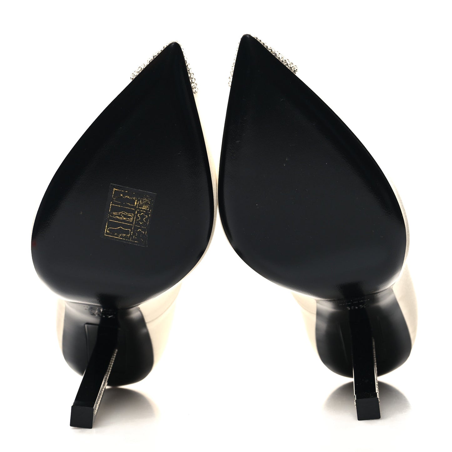 Satin Crystal Embellished Tower 110 Pump 35.5 White