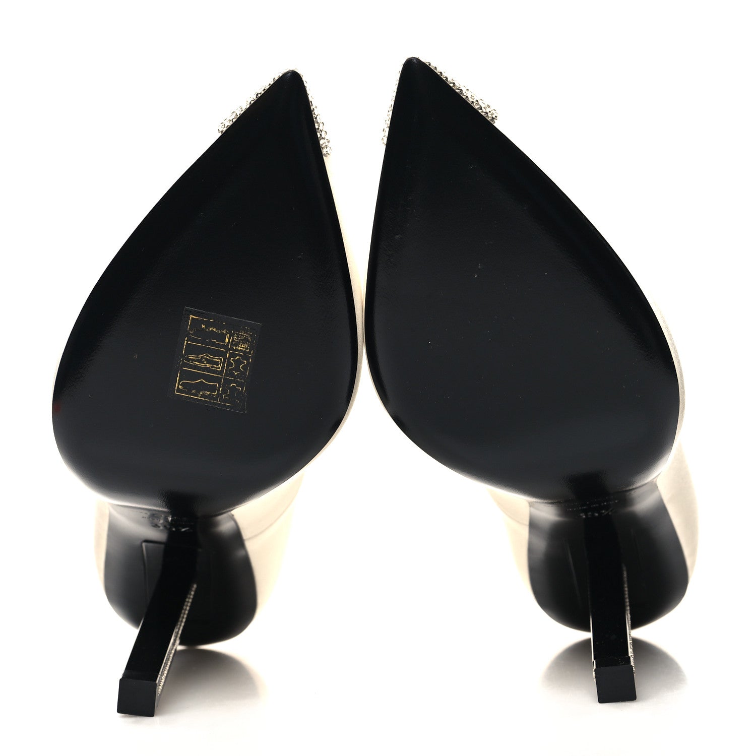 Saint Laurent Satin Crystal Embellished Tower 110 Pump 35.5 White 5 of 9