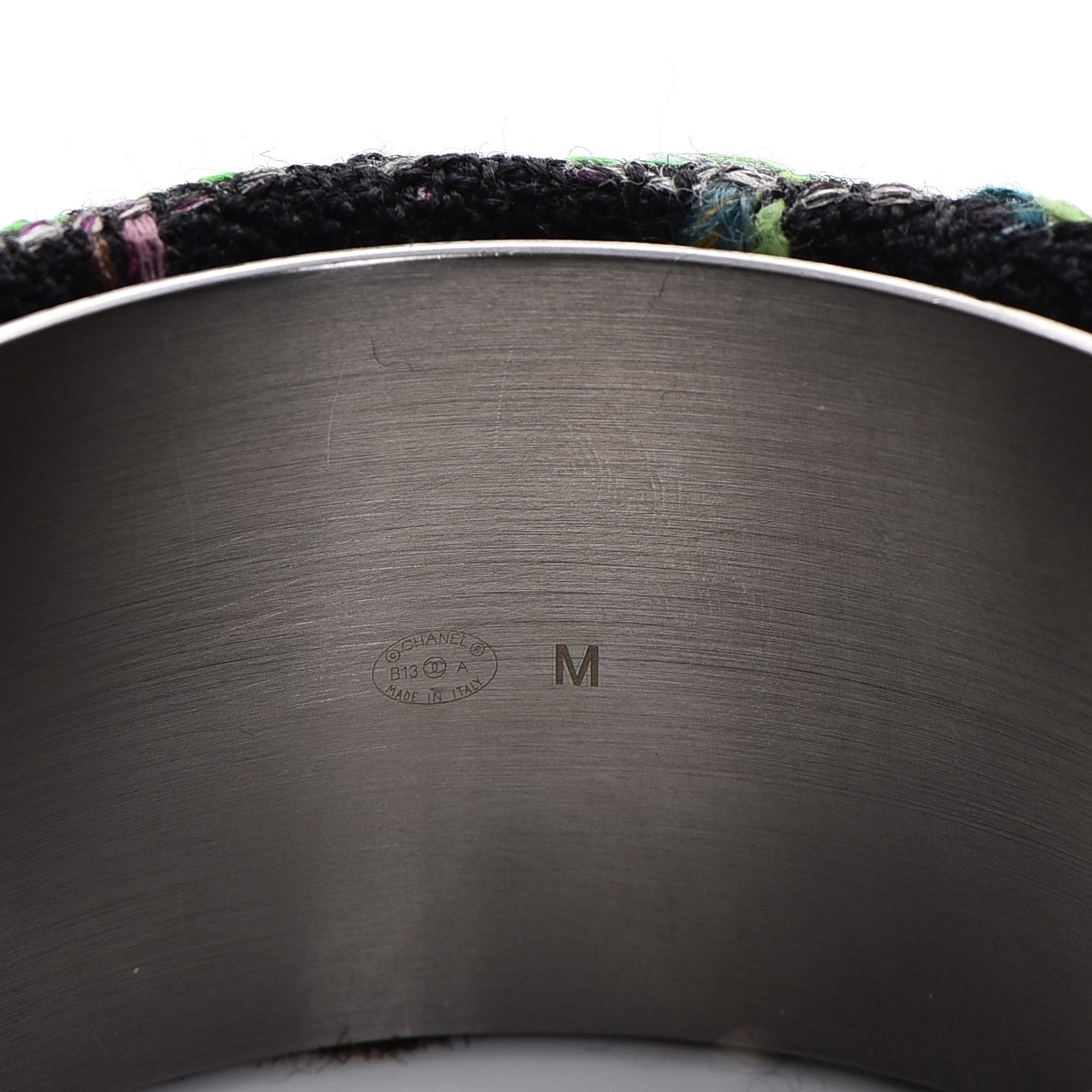 Chanel Tweed CC Wide Bangle M Black Multicolor 4 of 4