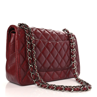 Chanel Caviar Quilted Jumbo Double Flap Burgundy 3 of 9