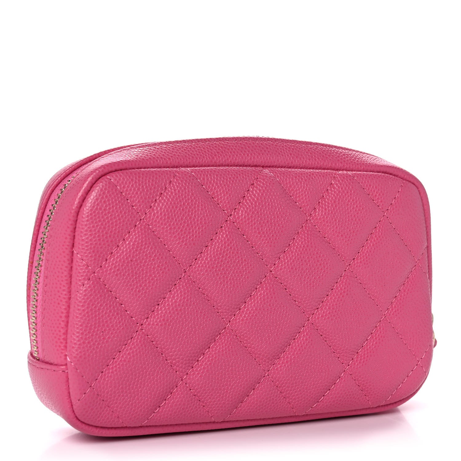 Chanel Caviar Quilted Small Curvy Pouch Cosmetic Case Pink 3 of 11