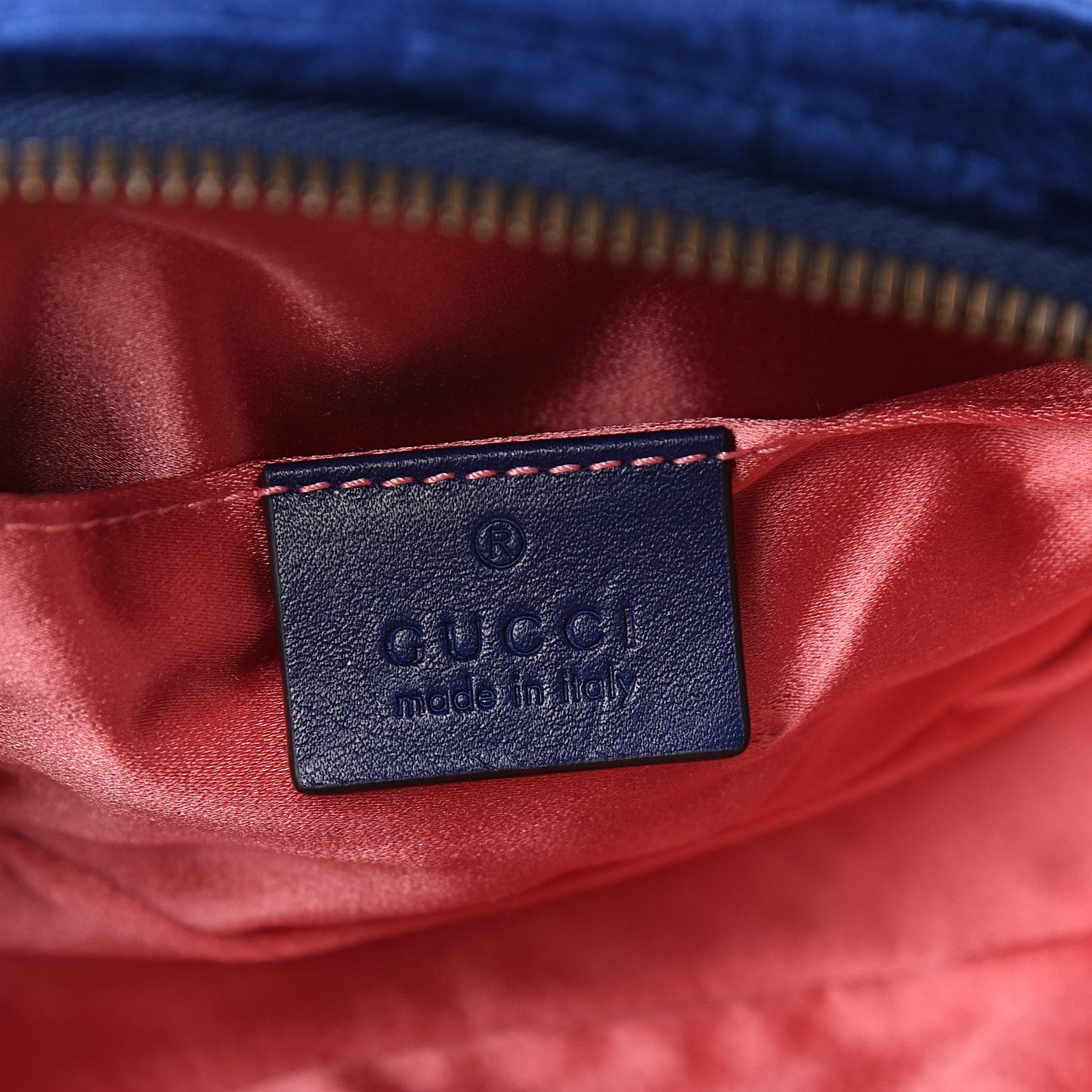 Gucci Velvet Matelasse GG Marmont Belt Bag 85 34 Cobalt Blue 5 of 8