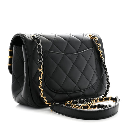 Chanel Lambskin Quilted Small Coco Clips Single Flap Black 3 of 10
