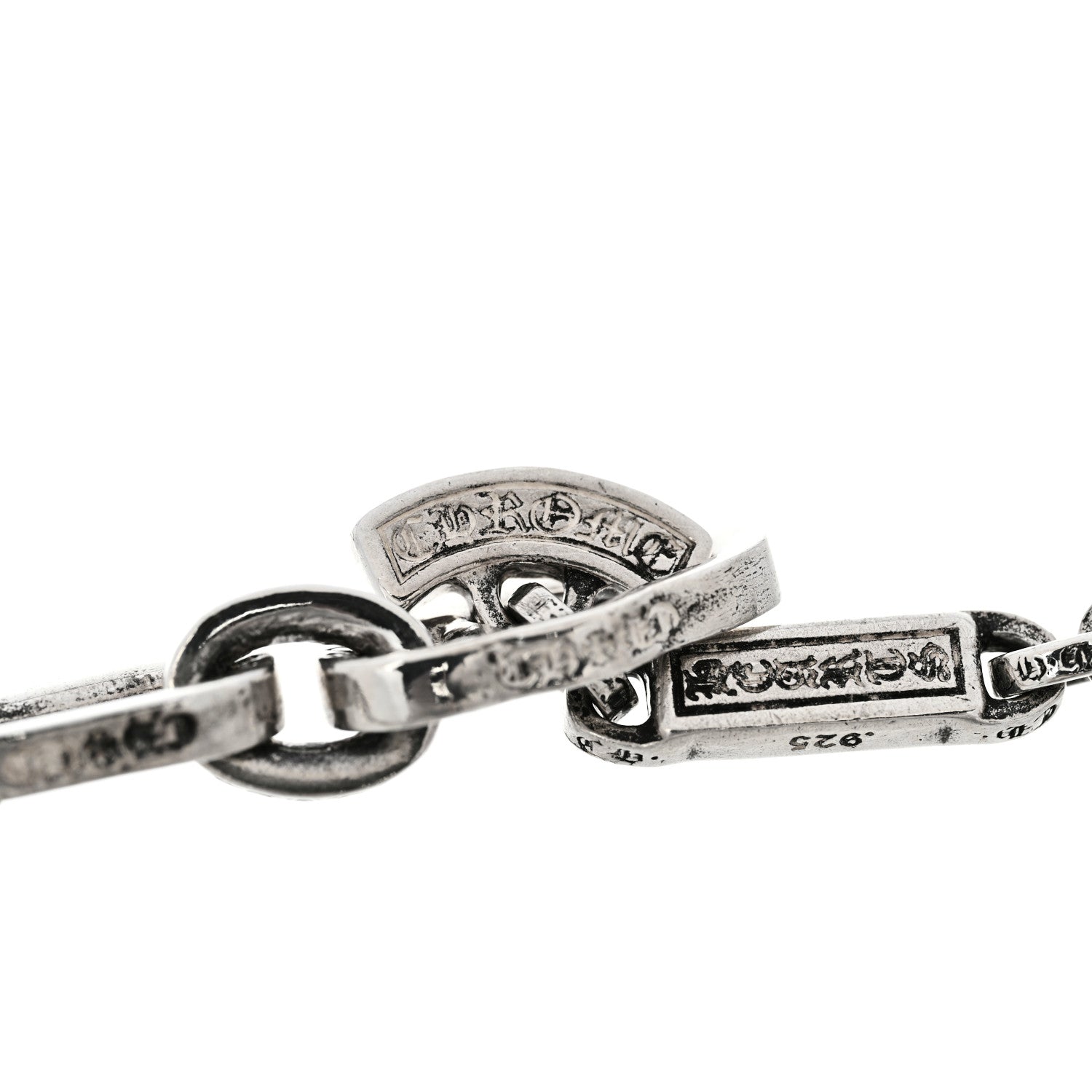 Chrome Hearts Sterling Silver Paper E Chain Bracelet 3 of 3