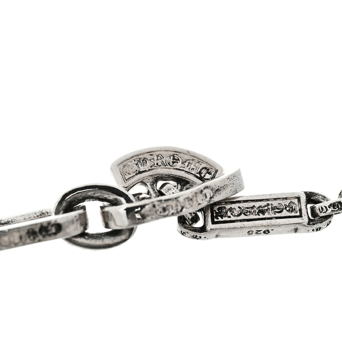 Chrome Hearts Sterling Silver Paper E Chain Bracelet 3 of 3