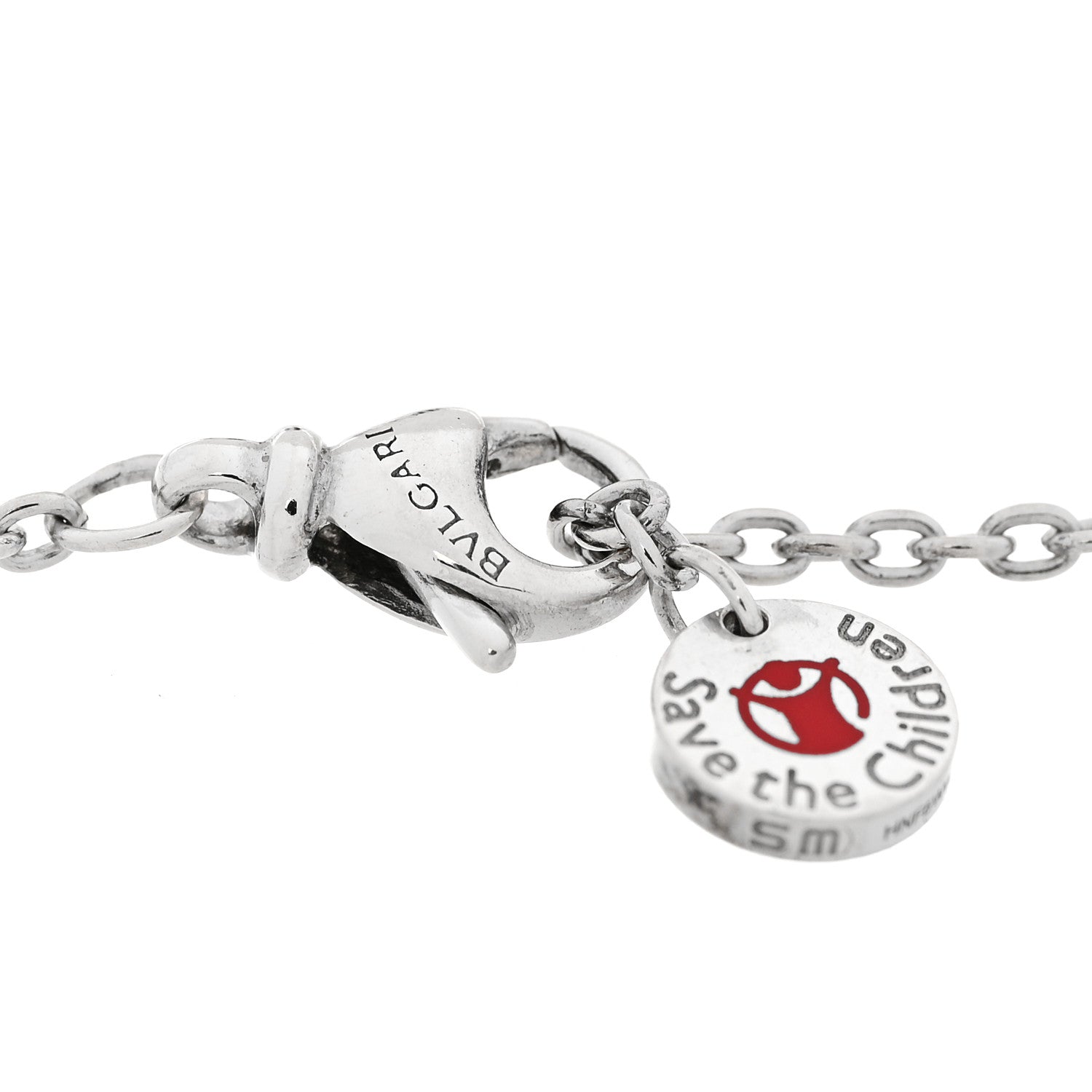 Bulgari Sterling Silver Black Ceramic Save the Children Bracelet