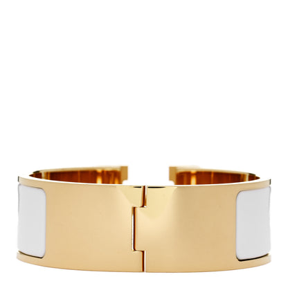 Hermes Enamel Wide Clic Clac H Bracelet PM White 3 of 4