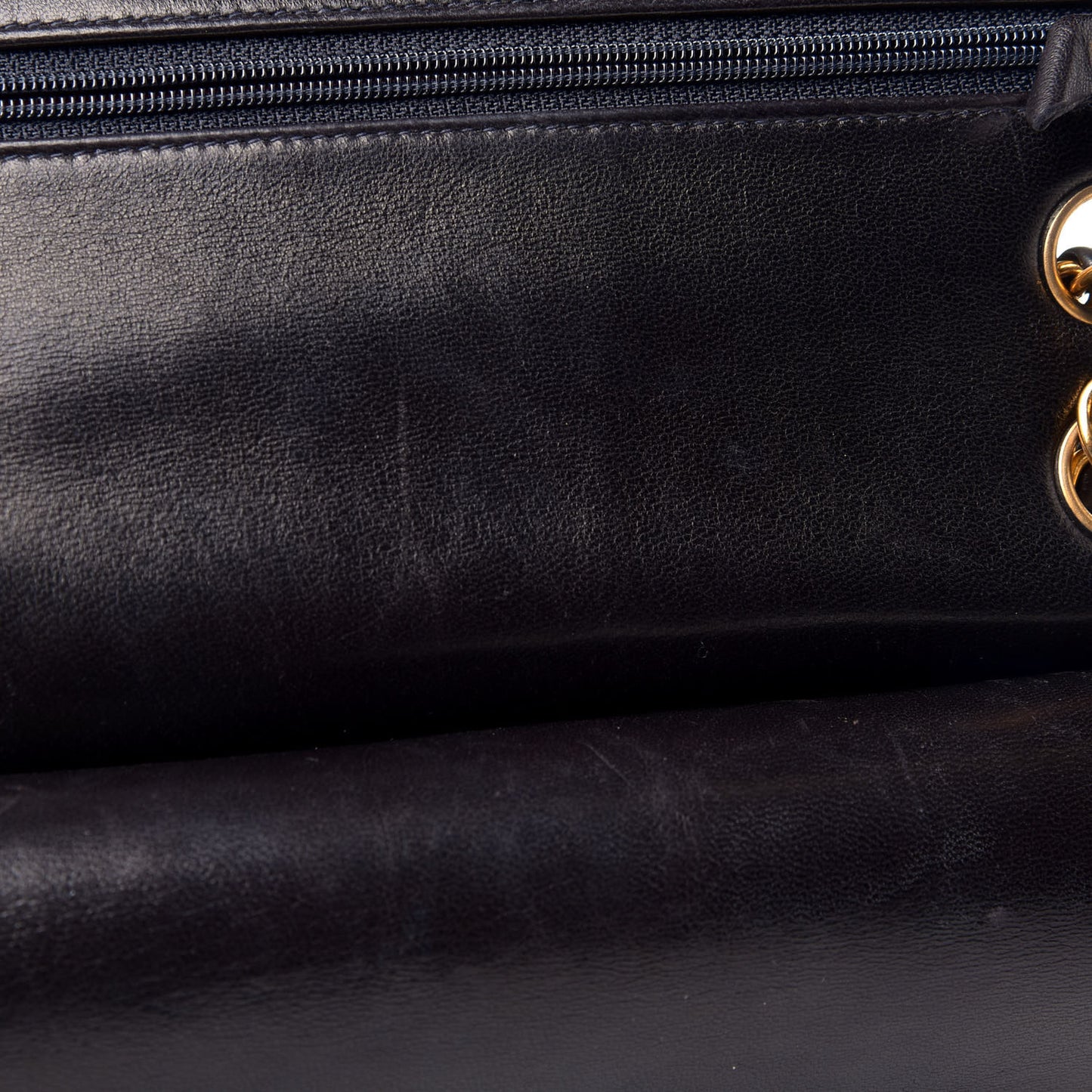 Lambskin Quilted Medium Double Flap Black