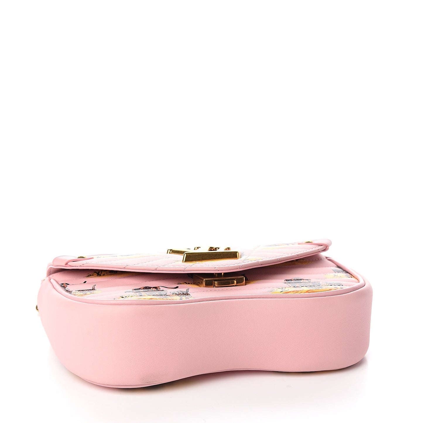 Calfskin Leopard Print New Wave Chain PM Light Pink