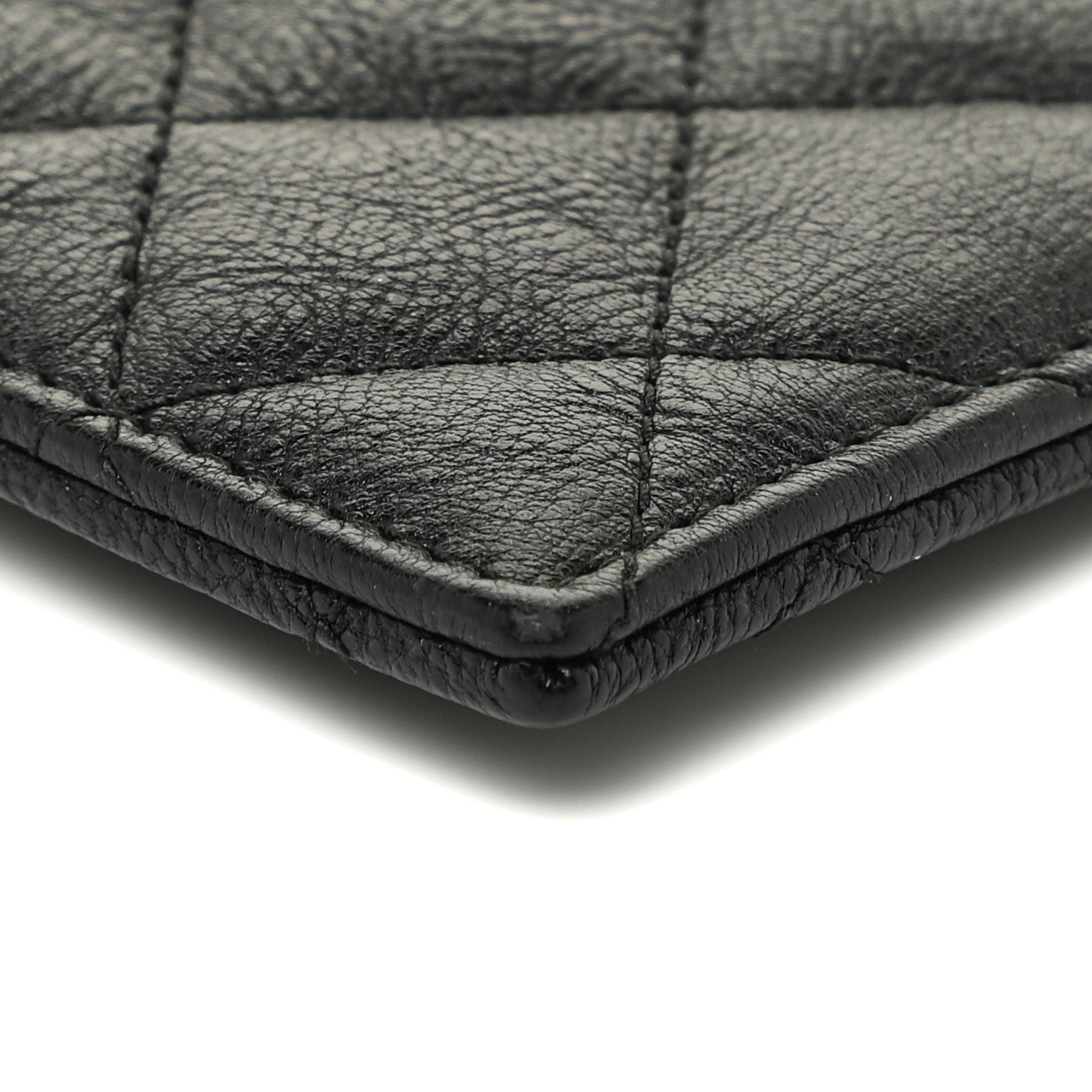 Chanel Crinkled Calfskin Quilted CC Zip Card Holder So Black 10 of 11