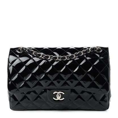 Chanel Patent Quilted Jumbo Double Flap Black 1 of 10