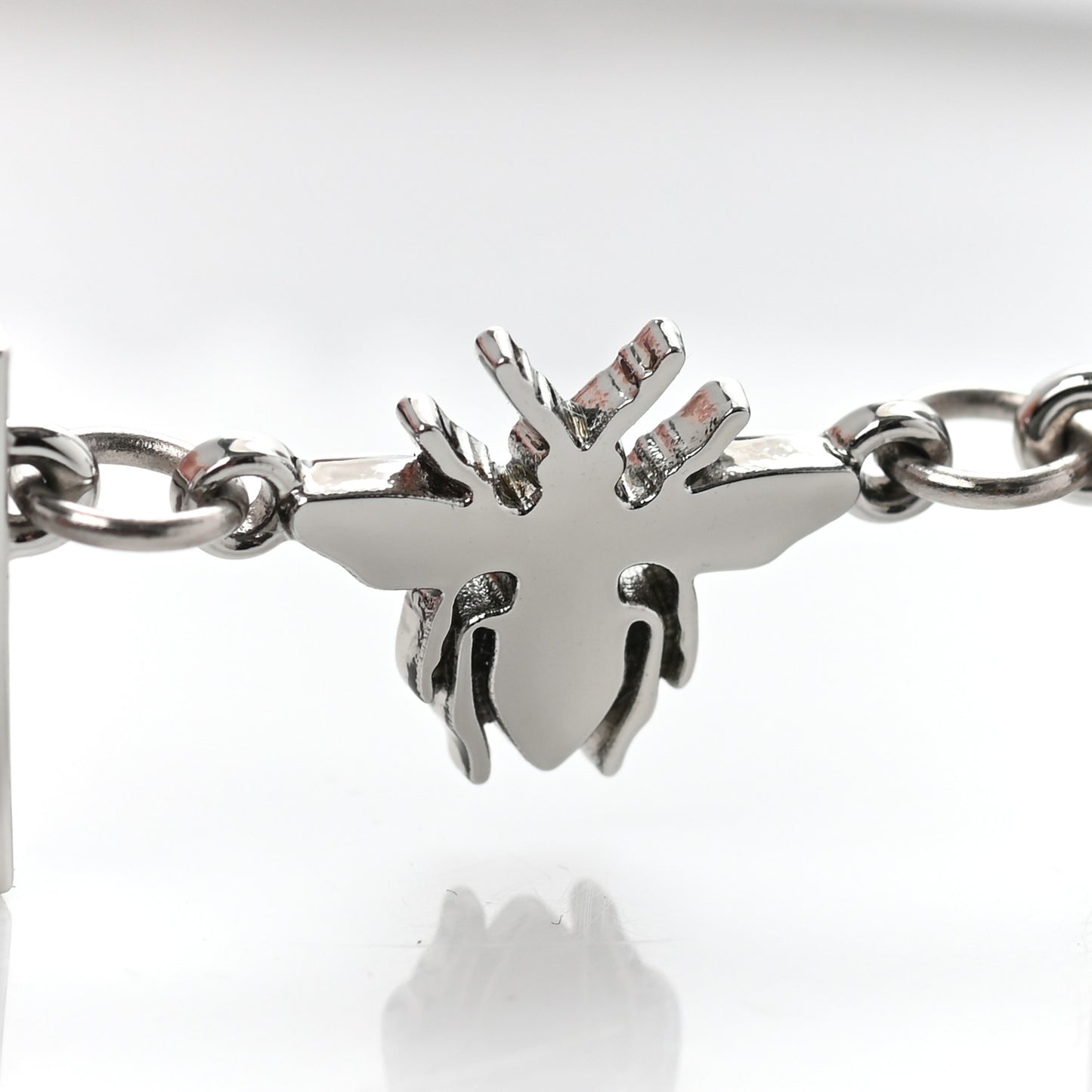 Calfskin Dior Bee Double Bracelet Black