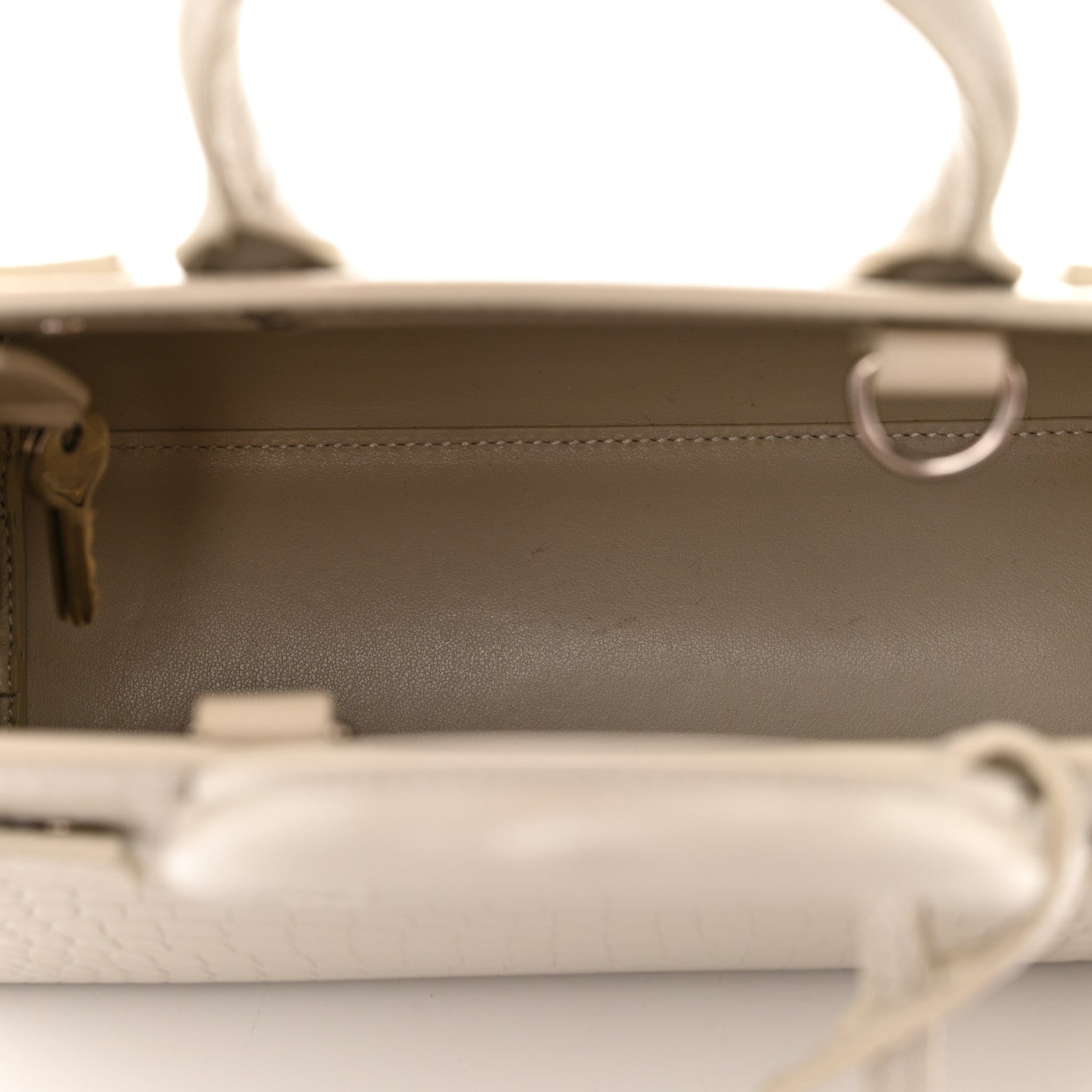 Saint Laurent Calfskin Crocodile Embossed Nano Sac De Jour Crema Soft 5 of 11