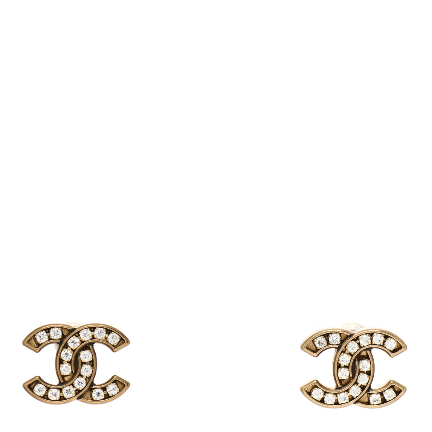 Crystal CC Earrings Gold