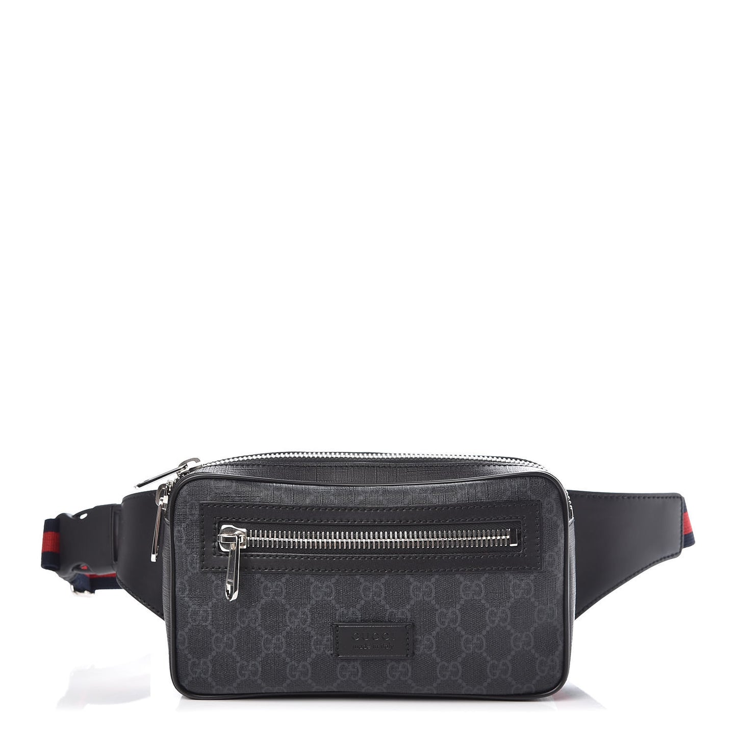 Soft GG Supreme Monogram Web Belt Bag Black Grey