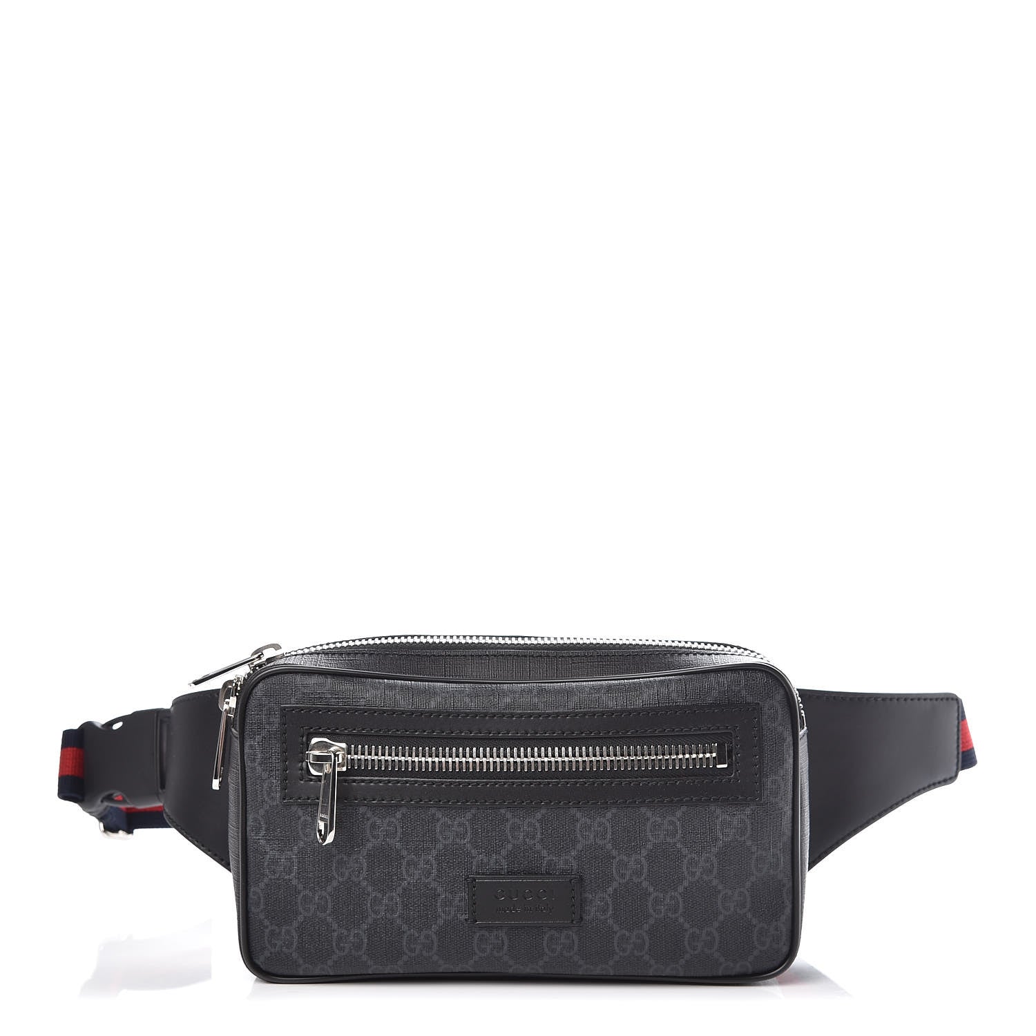 Gucci Soft GG Supreme Monogram Web Belt Bag Black Grey 1 of 9