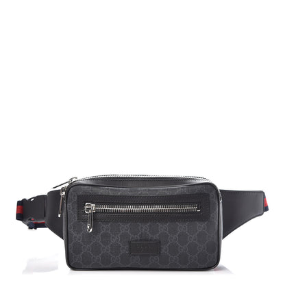 Gucci Soft GG Supreme Monogram Web Belt Bag Black Grey 1 of 9