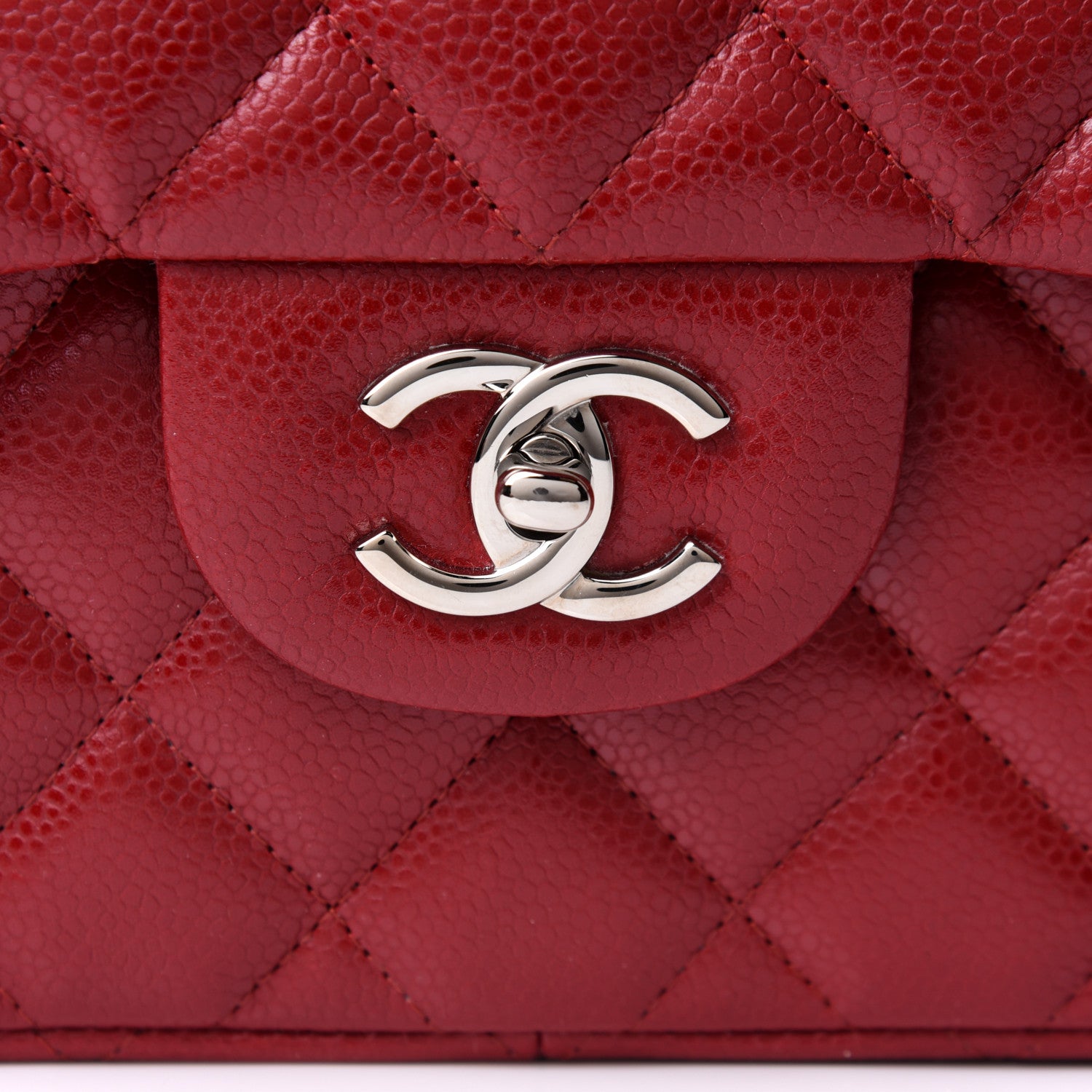 Chanel Caviar Quilted Jumbo Double Flap Red 7 of 10