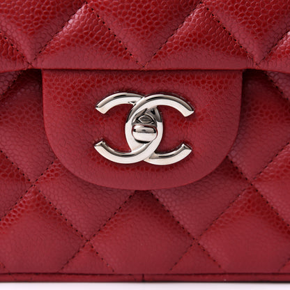 Chanel Caviar Quilted Jumbo Double Flap Red 7 of 10