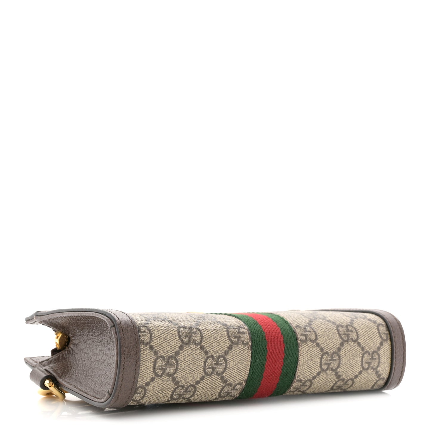 GG Supreme Monogram Web Ophidia Wristlet Brown