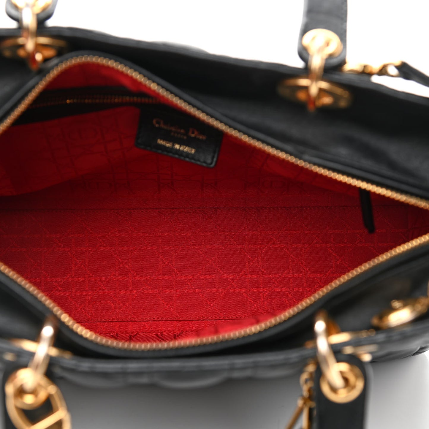 Lambskin Cannage Large Lady Dior Black