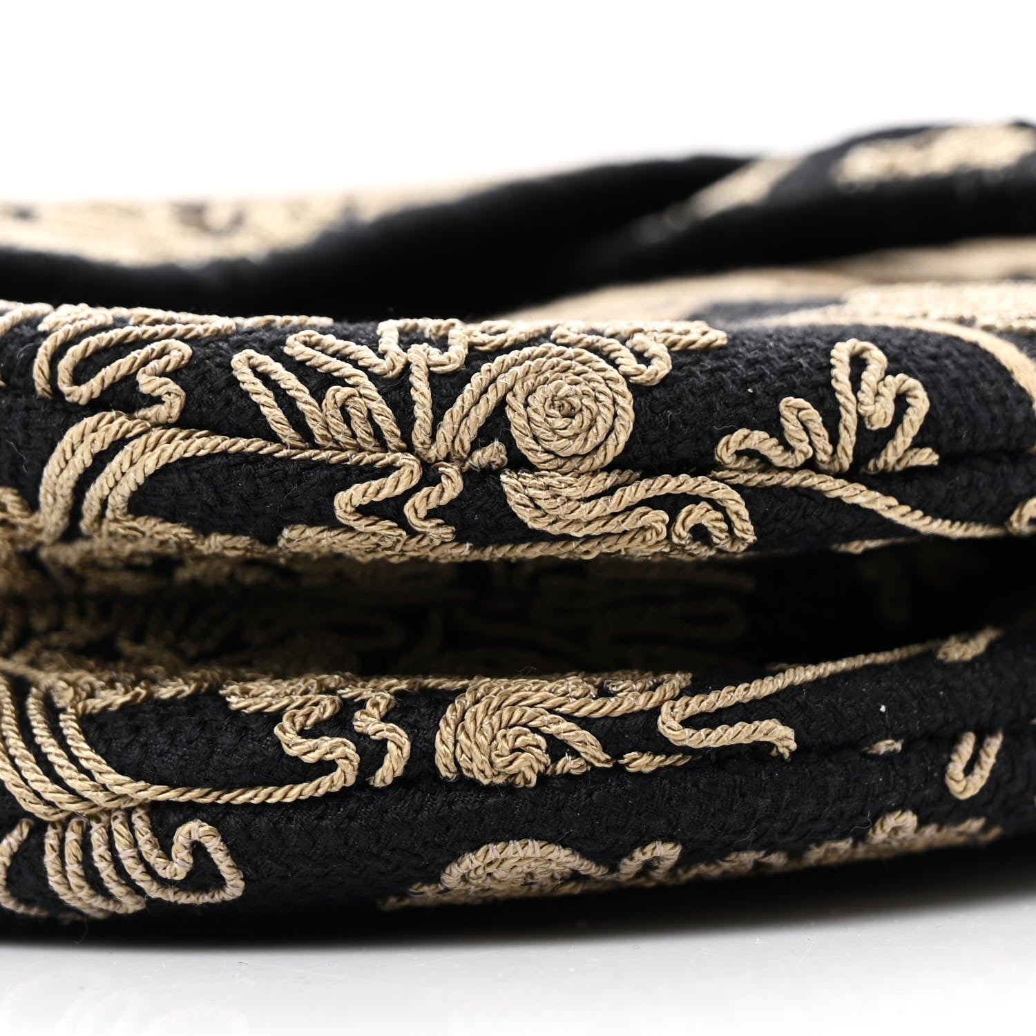 Christian Dior Canvas Embroidered Ornamental Cornely Saddle Bag Black Beige 9 of 12