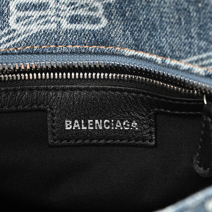 Balenciaga Denim BB Monogram Neo Cagole Handbag XS Blue 6 of 10