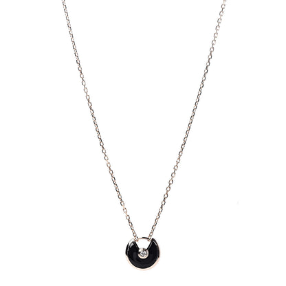 Cartier 18K Pink Gold Diamond Black Onyx XS Amulette de Cartier Pendant Necklace 1 of 8