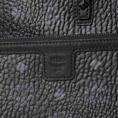 MCM Visetos Medium Anya Zip Top Shopper Tote Black 10 of 11