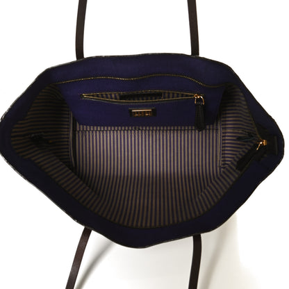 Fendi Zucca Spalmati Small Roll Tote Tobacco Blue 5 of 12