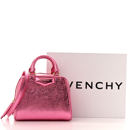 Givenchy Laminated Lambskin Micro Antigona Cube Bag Raspberry 12 of 12