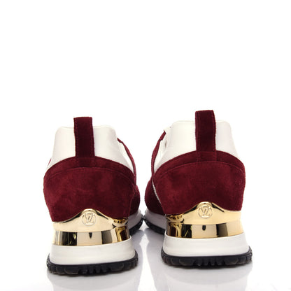Louis Vuitton Suede Calfskin Run Away Sneakers 37.5 Burgundy White 7 of 10