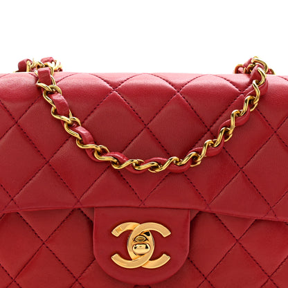 Chanel Lambskin Quilted Mini Square Flap Scarlet 9 of 14