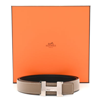 Hermes Swift Epsom 24mm Constance H Belt 80 Black Etoupe 9 of 9