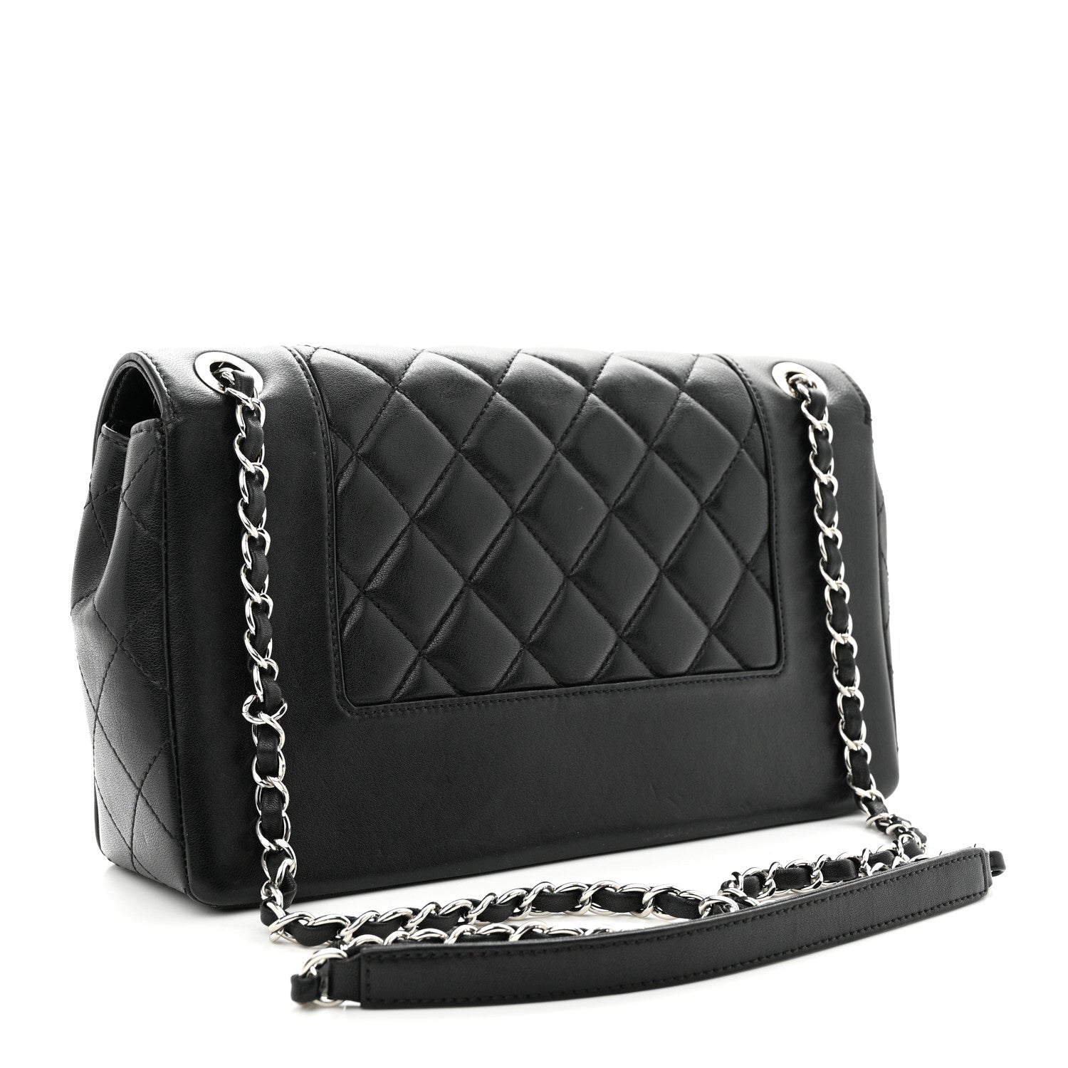 Chanel Sheepskin Quilted Vintage Mademoiselle Flap Black 3 of 12