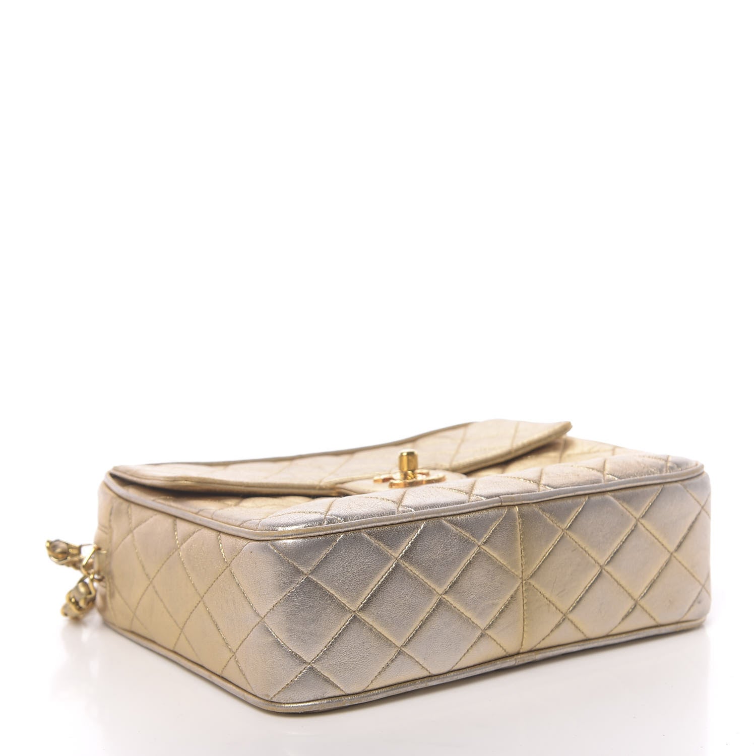 Chanel Metallic Lambskin Quilted Camera Case Gold 4 of 25