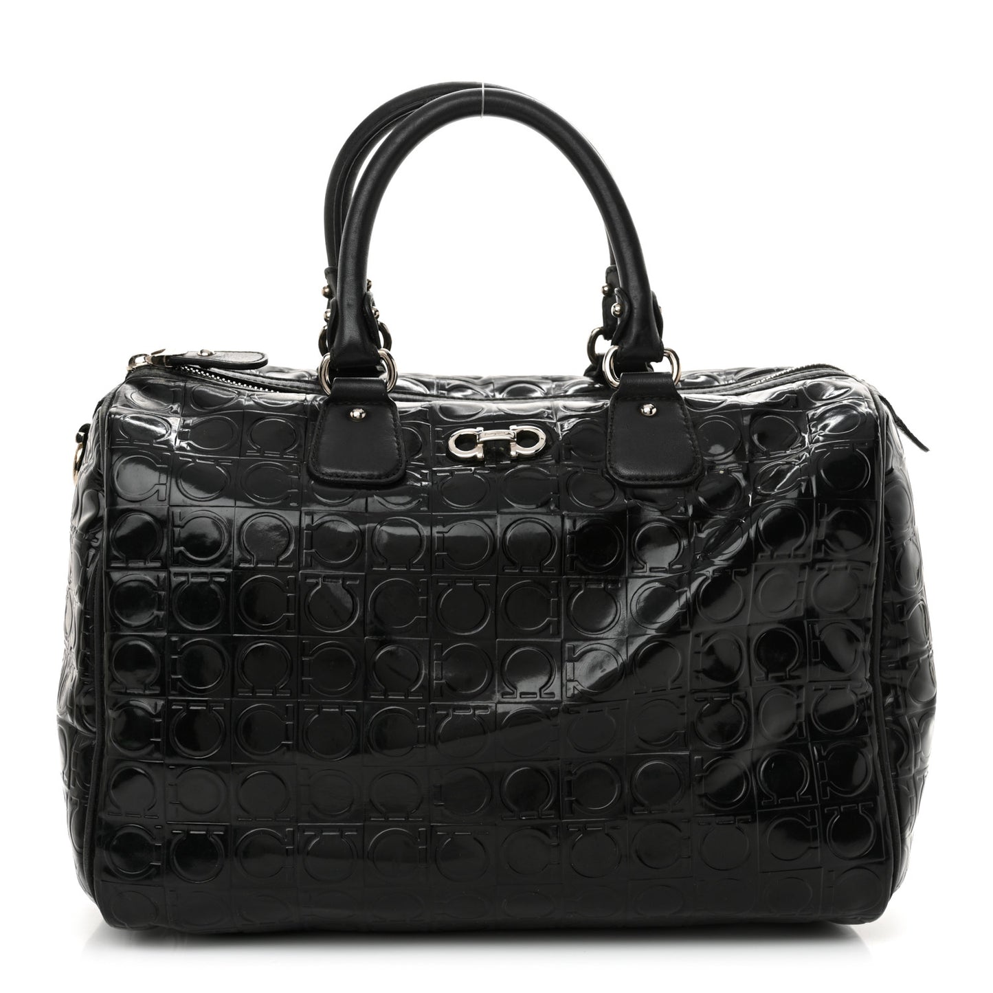 Patent Gancini Embossed  Black
